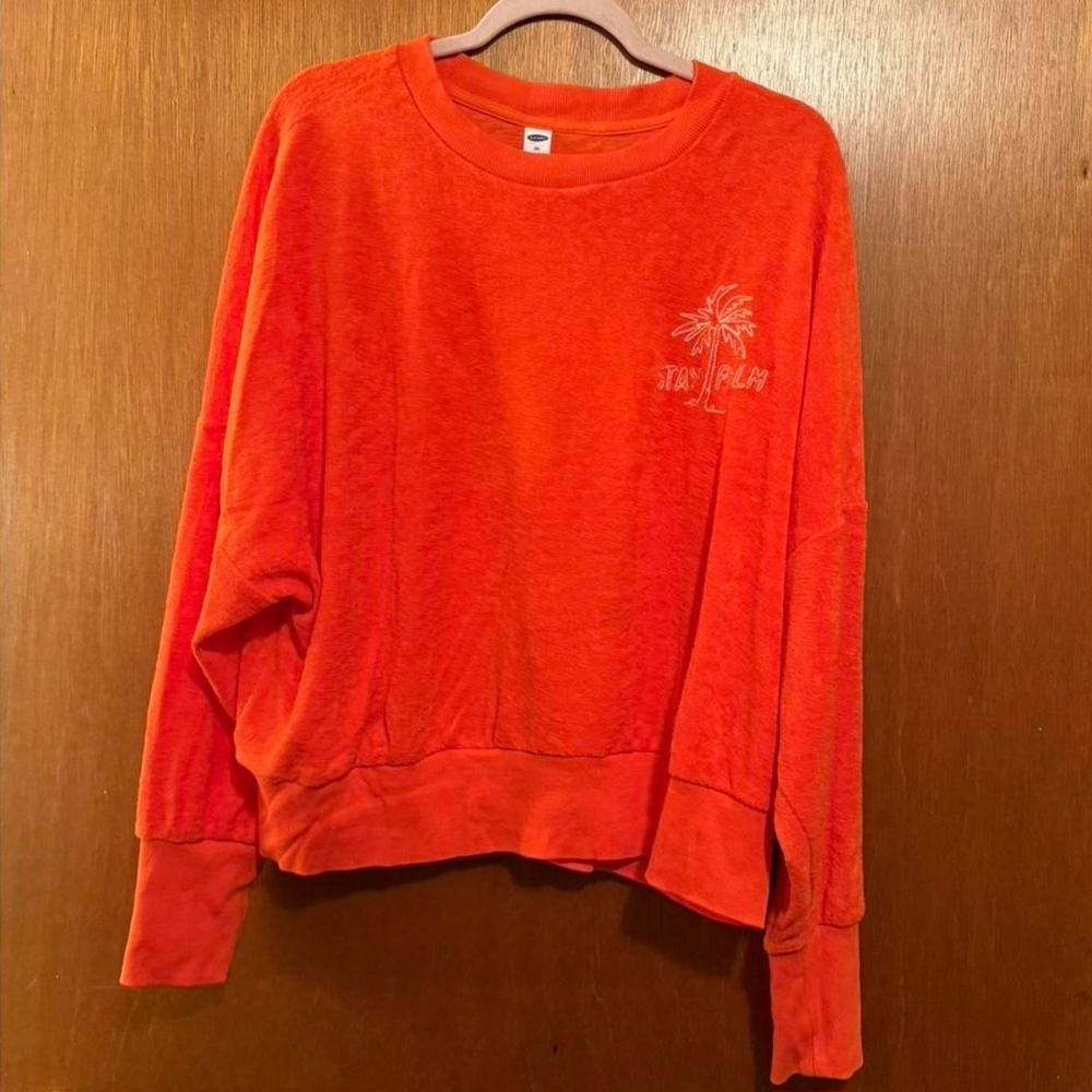 Old Navy Vibrant Orange Graphic Sweatshirt
